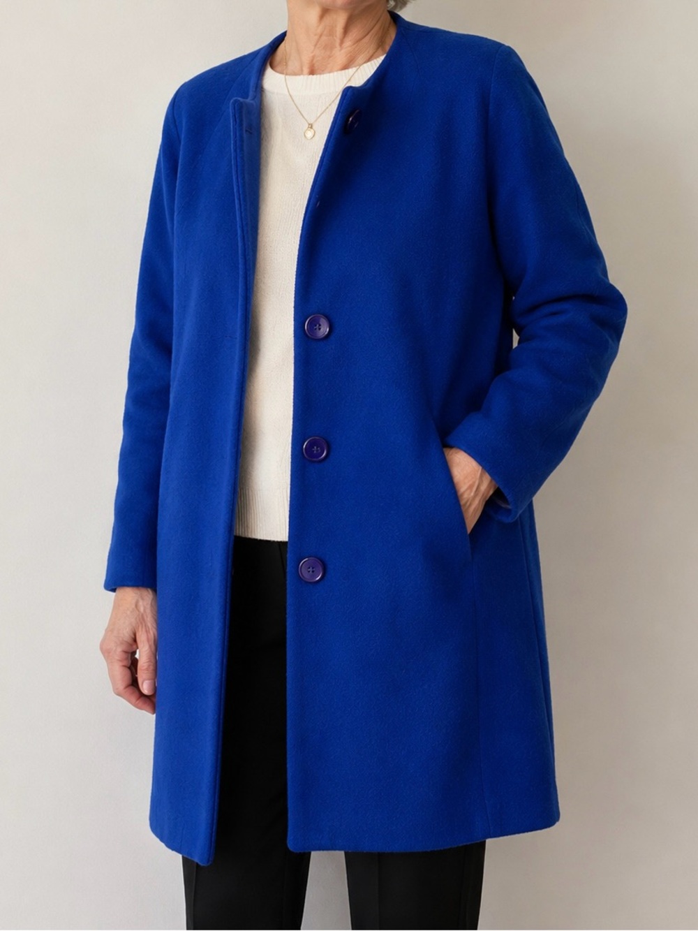 Helene Berman Cobalt Blue Wool Coat